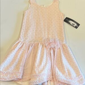 Isobella & Chloe - Soft Pink Lace Drop Waist Dress